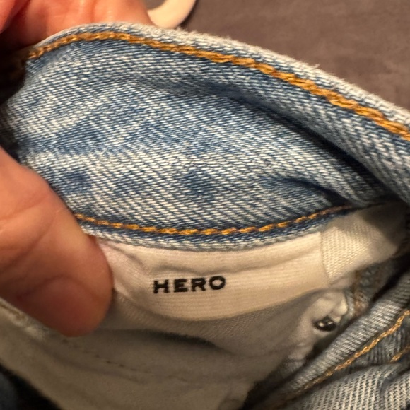 SLVRLAKE High Rise Straight Jeans in Light Wash Blue - Picture 4 of 4